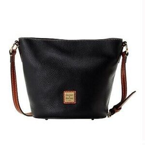 Dooney & Bourke Black Pebble Leather Shoulder Thea Bag